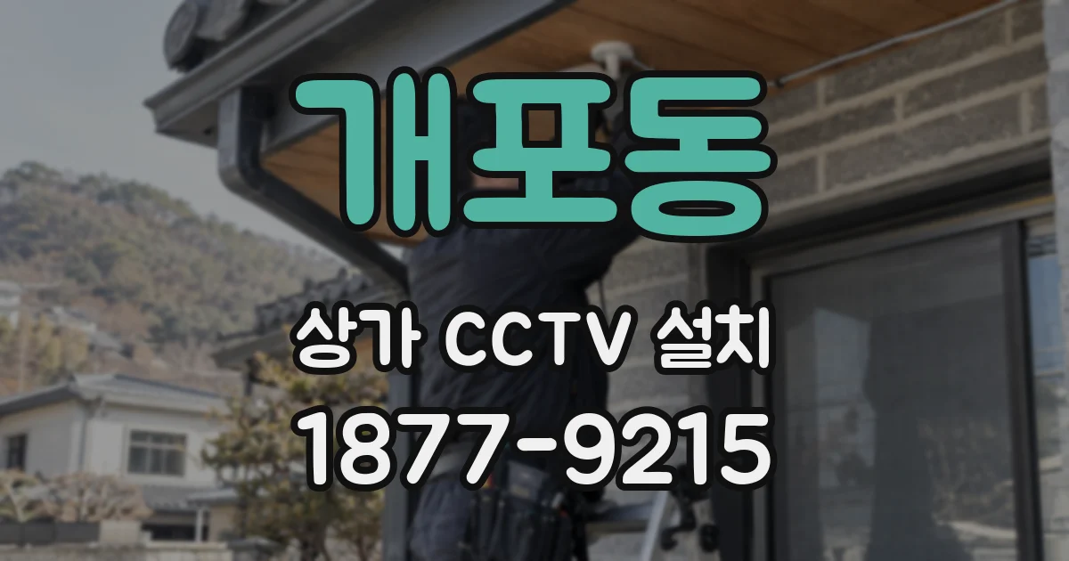개포동 상가 CCTV 설치