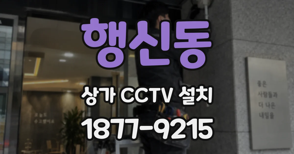 행신동 상가 CCTV 설치