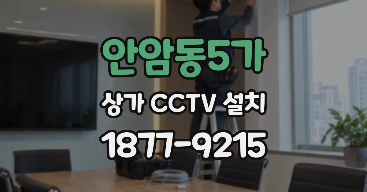 안암동5가 상가 CCTV 설치