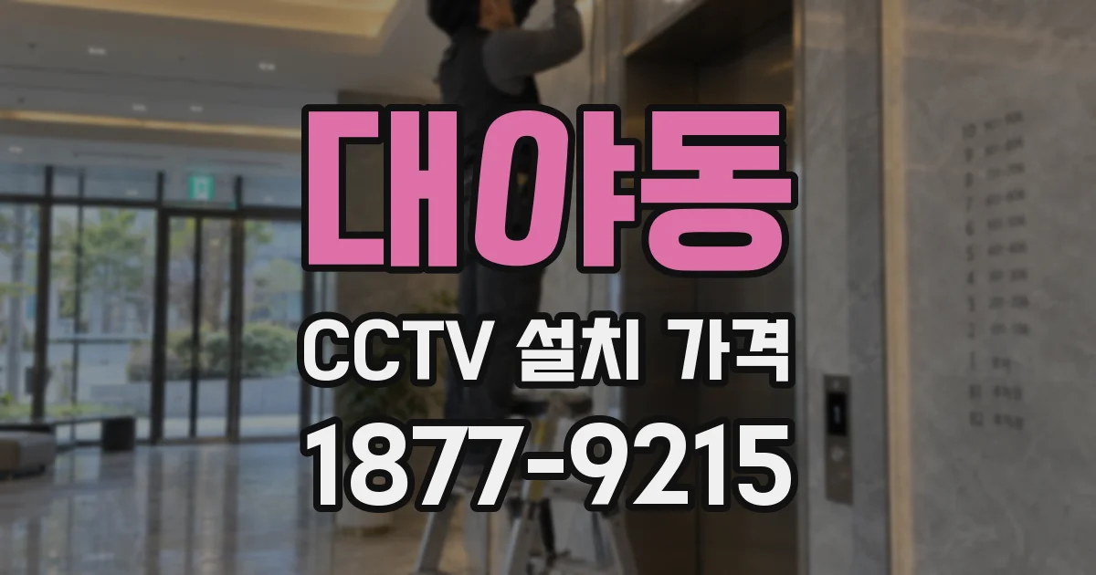 대야동 CCTV 설치 가격