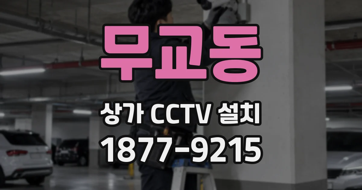 무교동 상가 CCTV 설치
