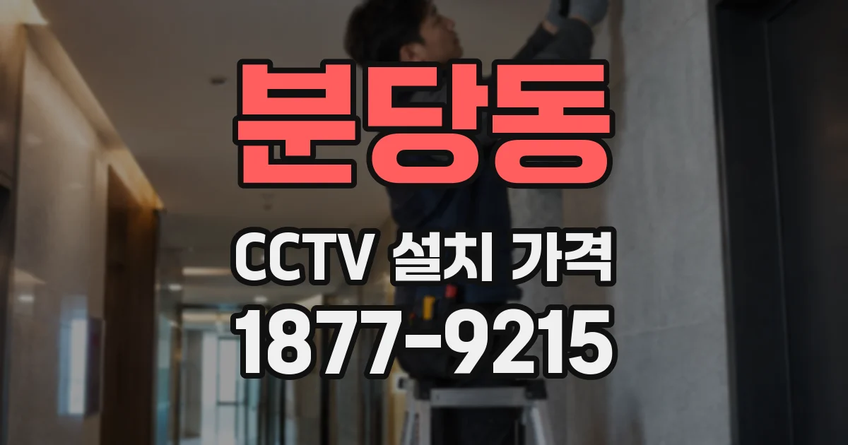 분당동 CCTV 설치 가격