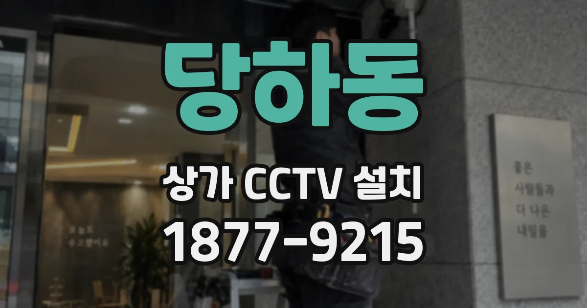당하동 상가 CCTV 설치