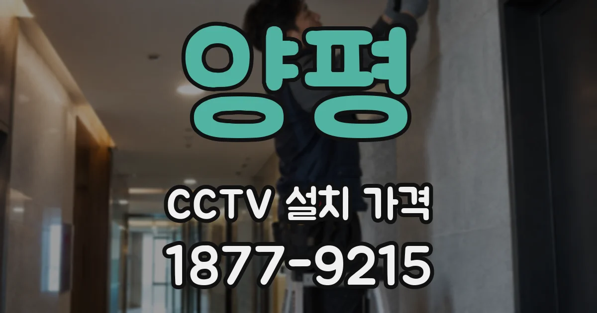 양평 CCTV 설치 가격