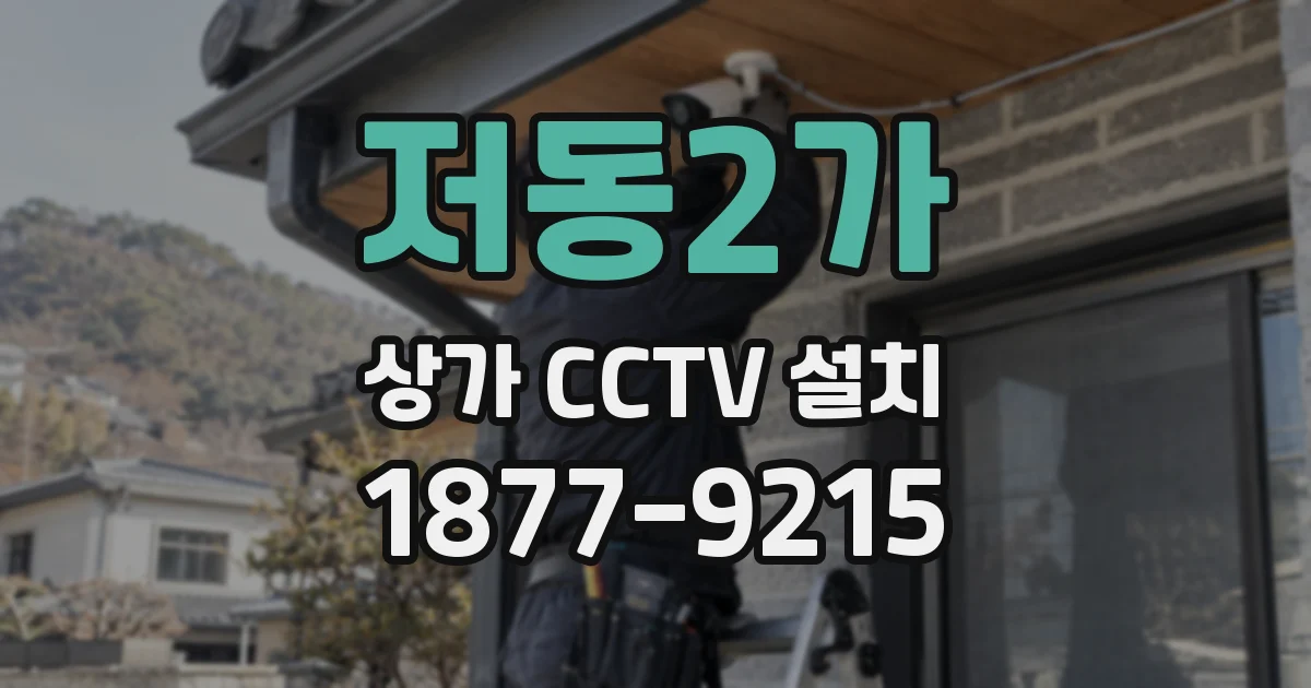 저동2가 상가 CCTV 설치
