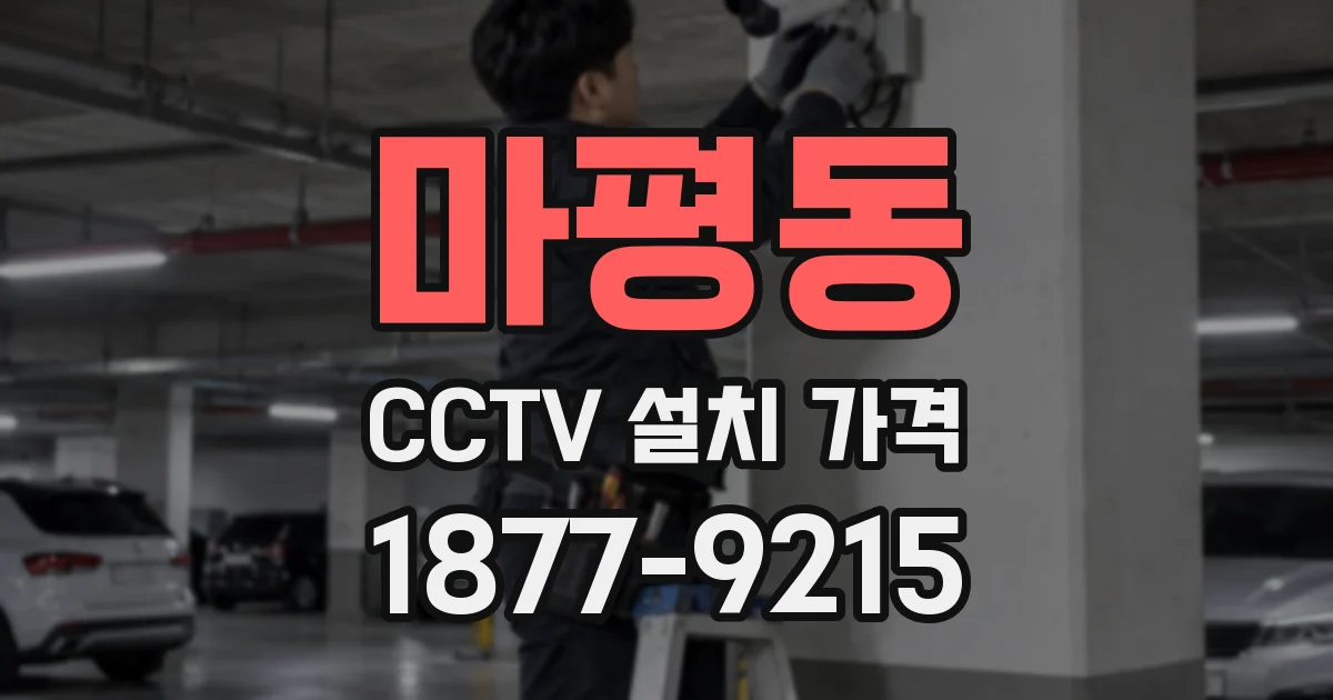 마평동 CCTV 설치 가격