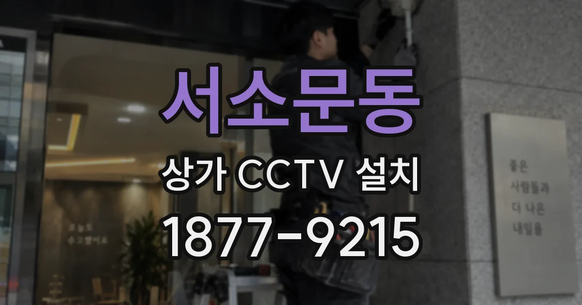 서소문동 상가 CCTV 설치