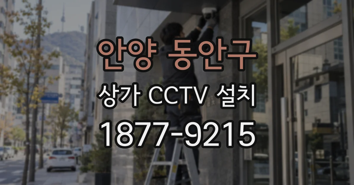 안양 동안구 상가 CCTV 설치