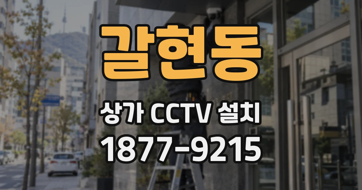 갈현동 상가 CCTV 설치