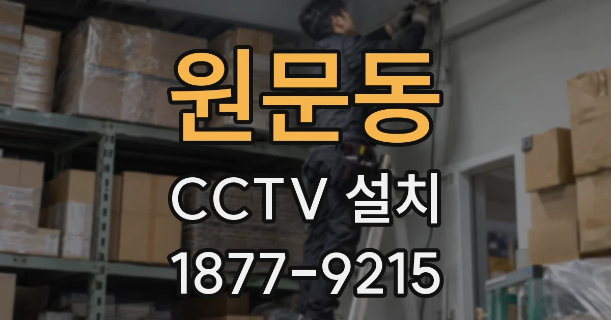 원문동 CCTV 설치