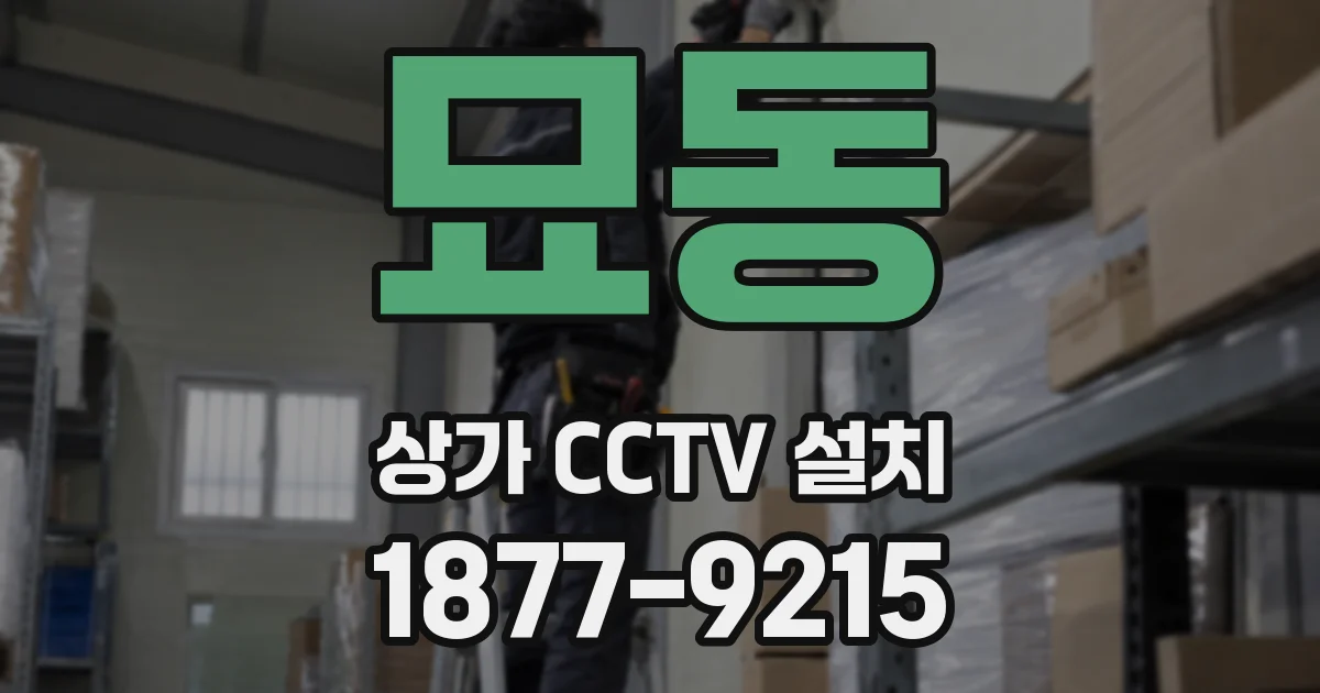묘동 상가 CCTV 설치