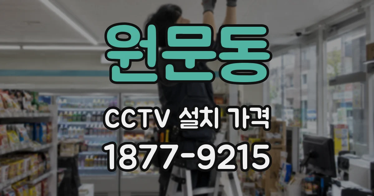 원문동 CCTV 설치 가격
