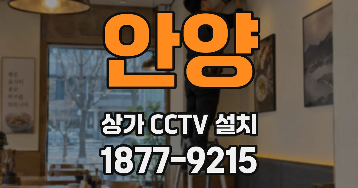 안양 상가 CCTV 설치