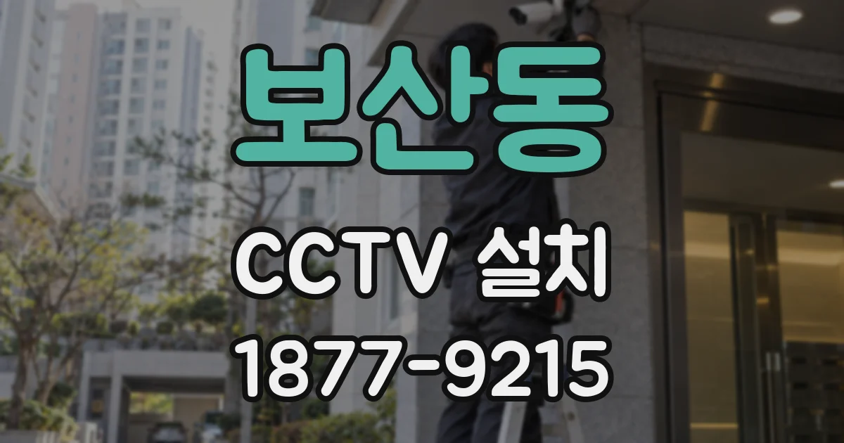 보산동 CCTV 설치