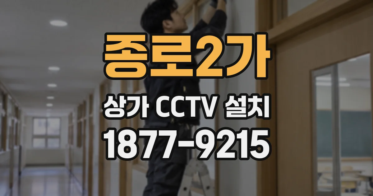 종로2가 상가 CCTV 설치
