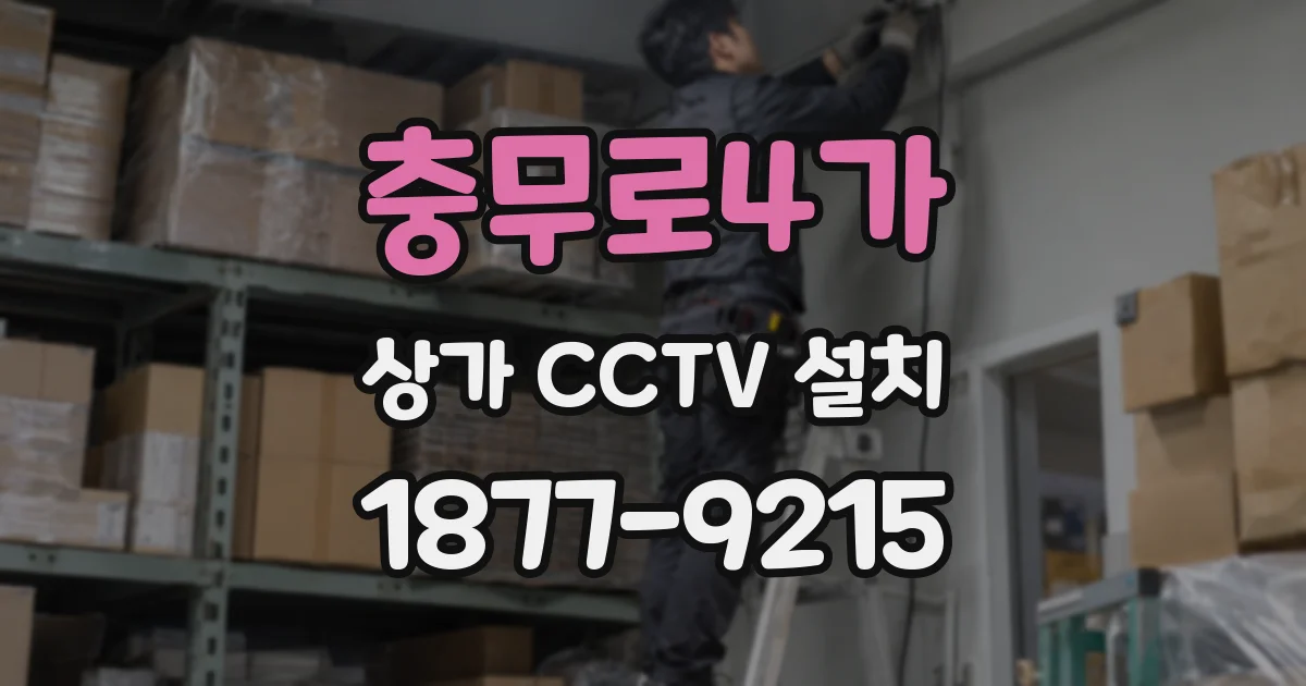 충무로4가 상가 CCTV 설치