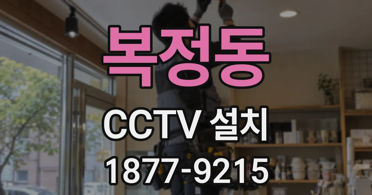 복정동 CCTV 설치