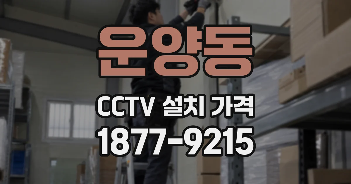운양동 CCTV 설치 가격