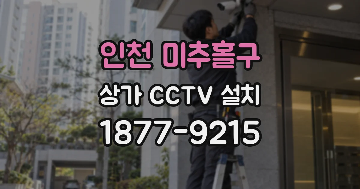 인천 미추홀구 상가 CCTV 설치
