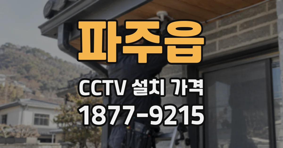 파주읍 CCTV 설치 가격