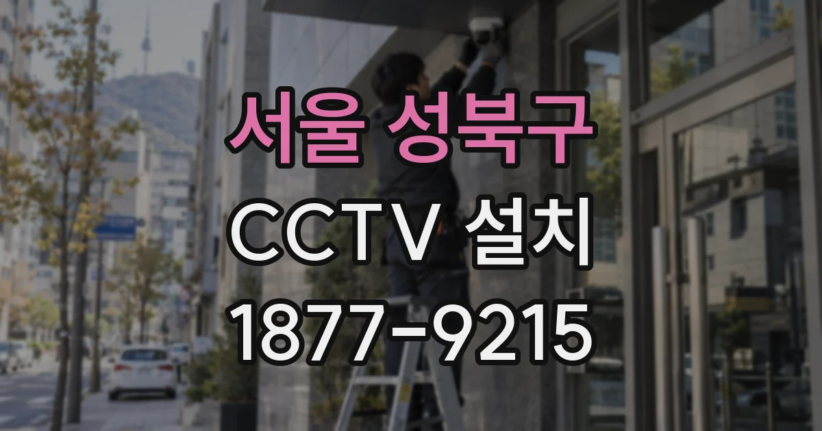 서울 성북구 CCTV 설치