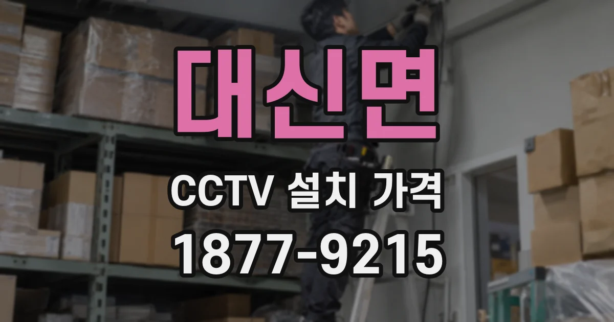 대신면 CCTV 설치 가격