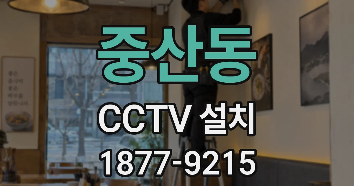 중산동 CCTV 설치