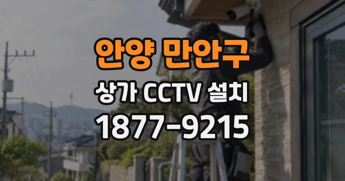 안양 만안구 상가 CCTV 설치