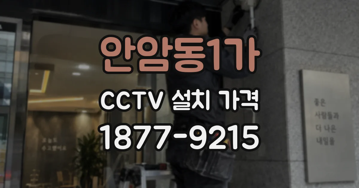 안암동1가 CCTV 설치 가격