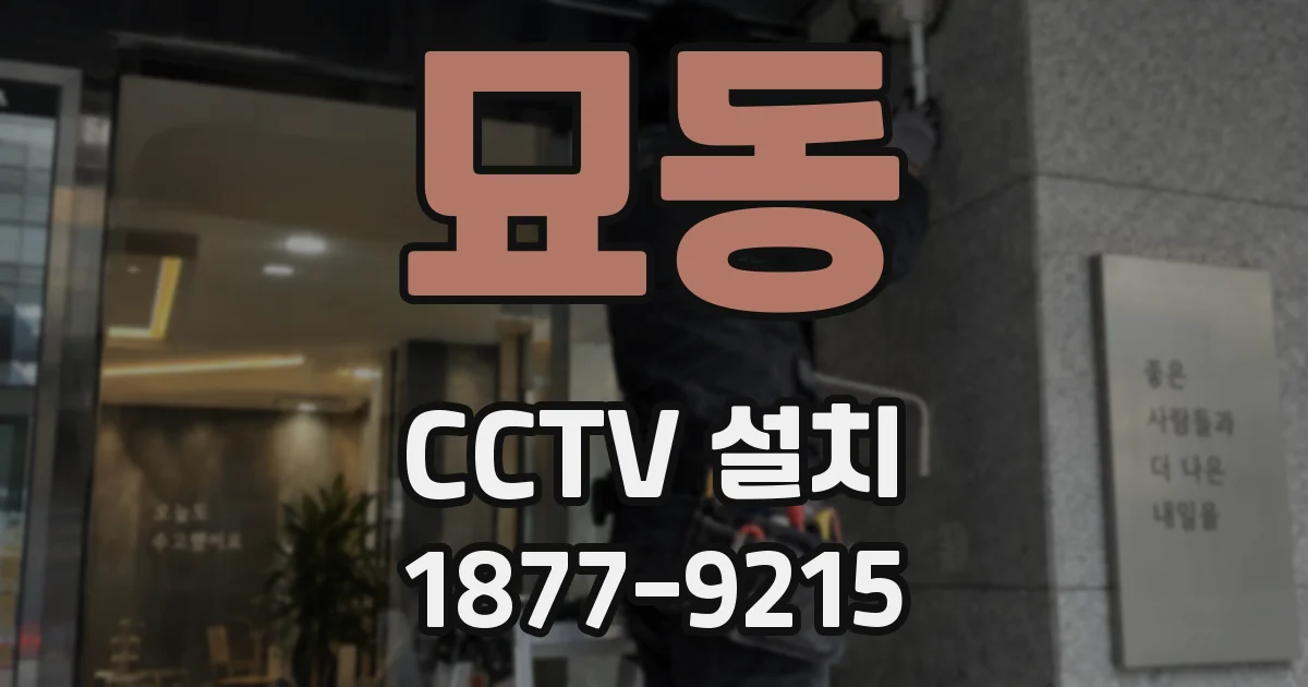 묘동 CCTV 설치