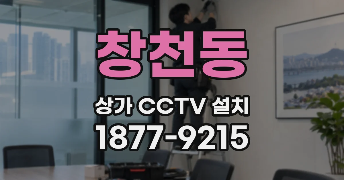 창천동 상가 CCTV 설치