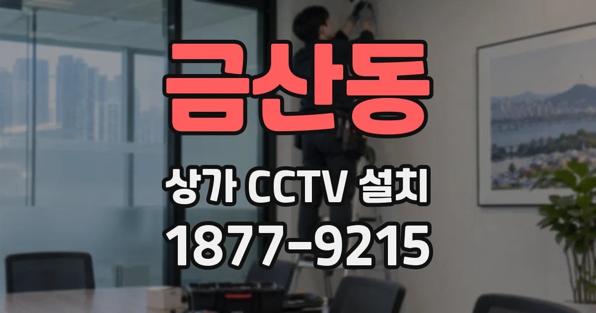 금산동 상가 CCTV 설치