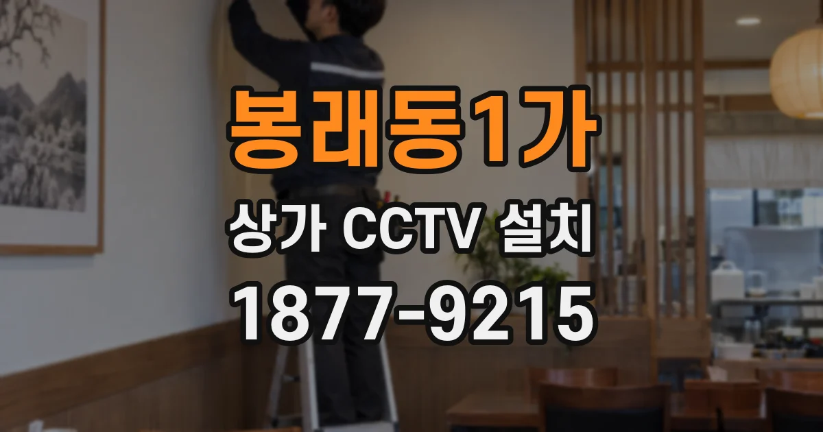 봉래동1가 상가 CCTV 설치