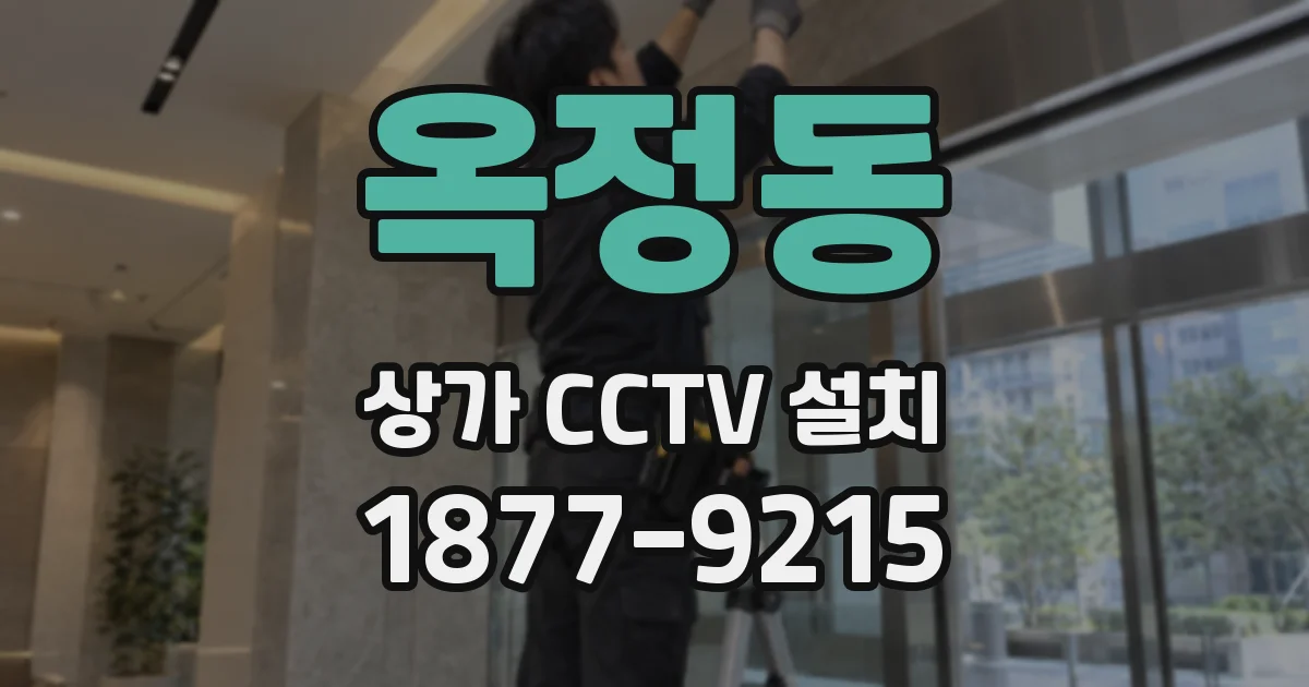 옥정동 상가 CCTV 설치