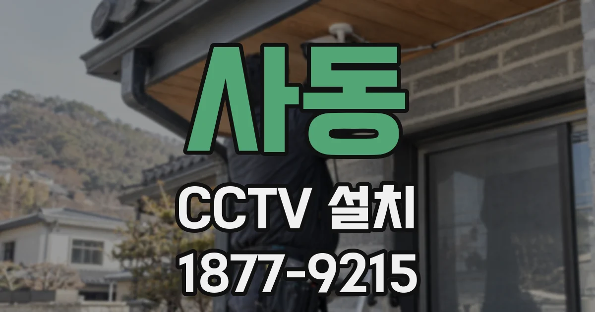 사동 CCTV 설치