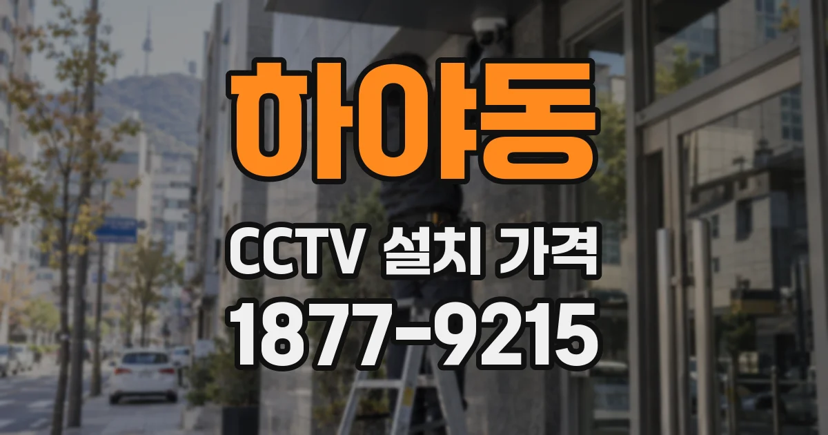하야동 CCTV 설치 가격