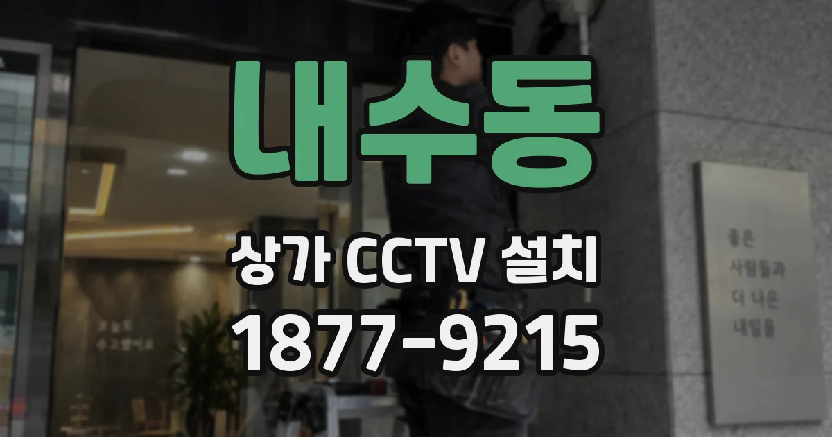 내수동 상가 CCTV 설치