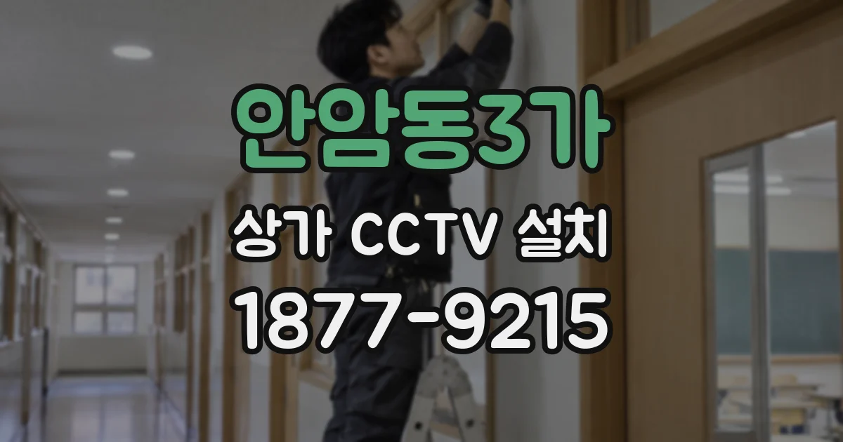 안암동3가 상가 CCTV 설치