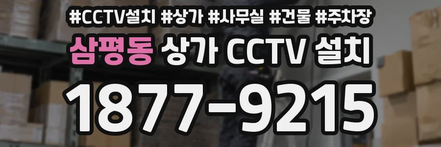 삼평동 상가 CCTV 설치