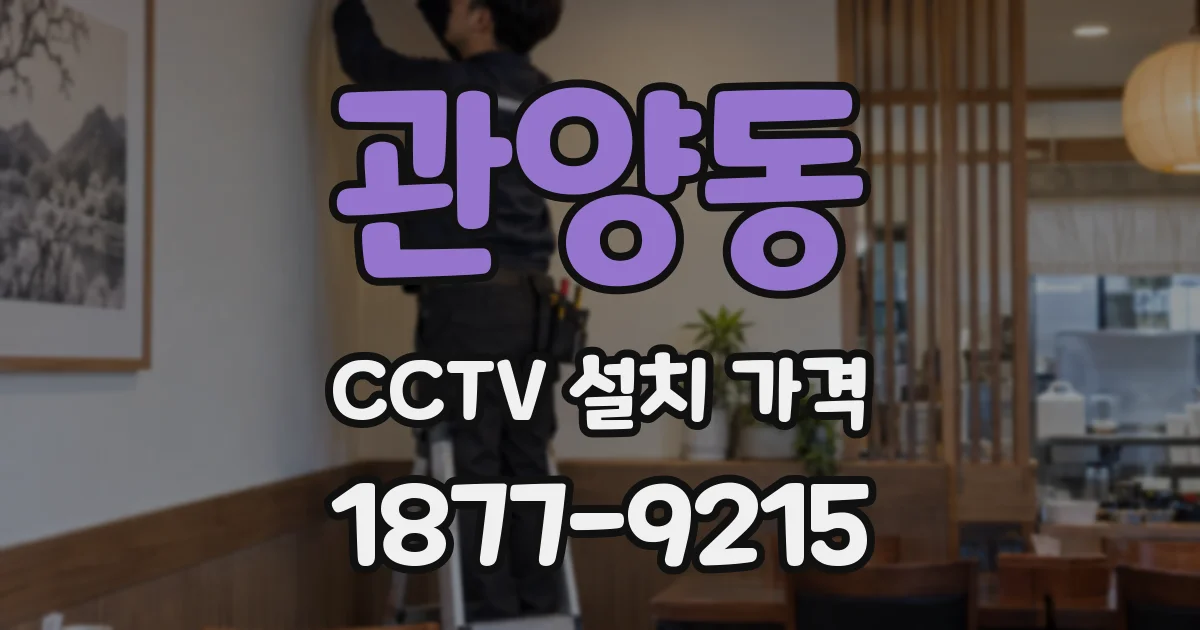 관양동 CCTV 설치 가격