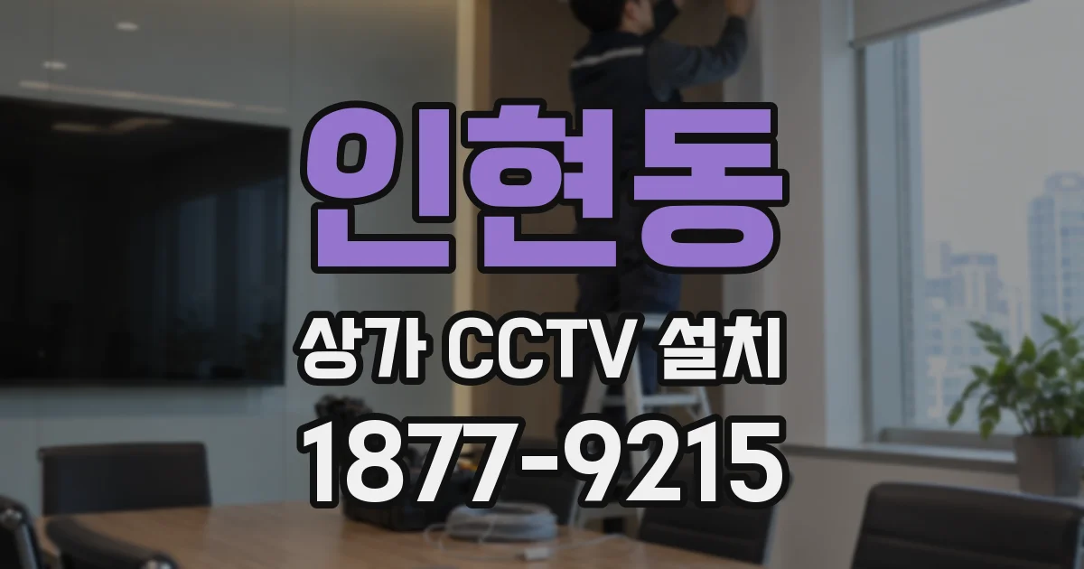 인현동 상가 CCTV 설치