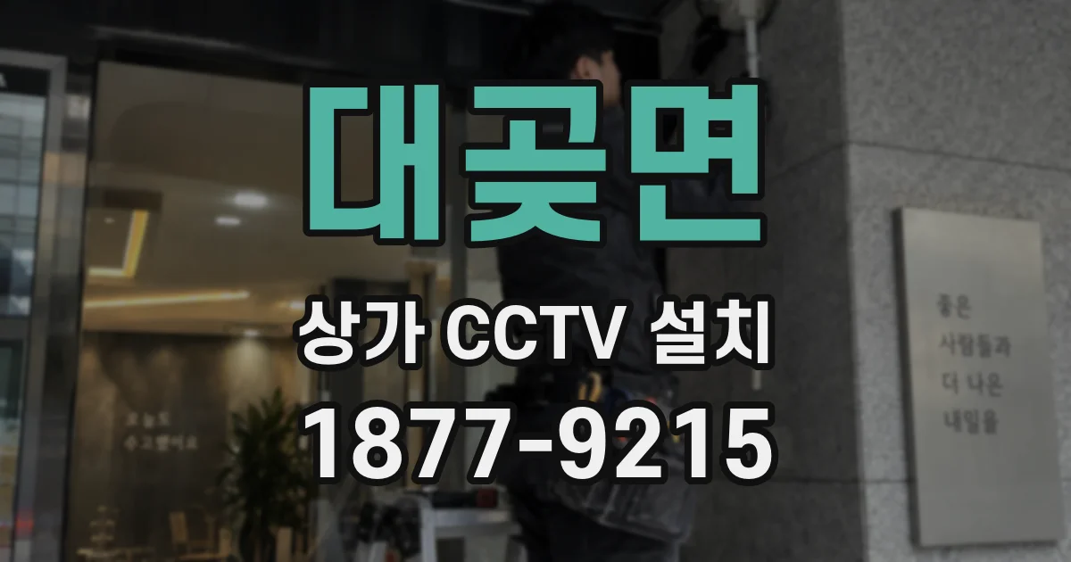 대곶면 상가 CCTV 설치