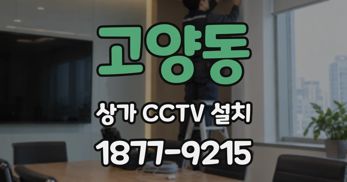고양동 상가 CCTV 설치