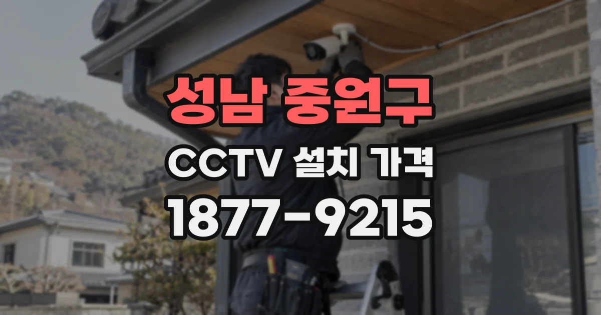 성남 중원구 CCTV 설치 가격