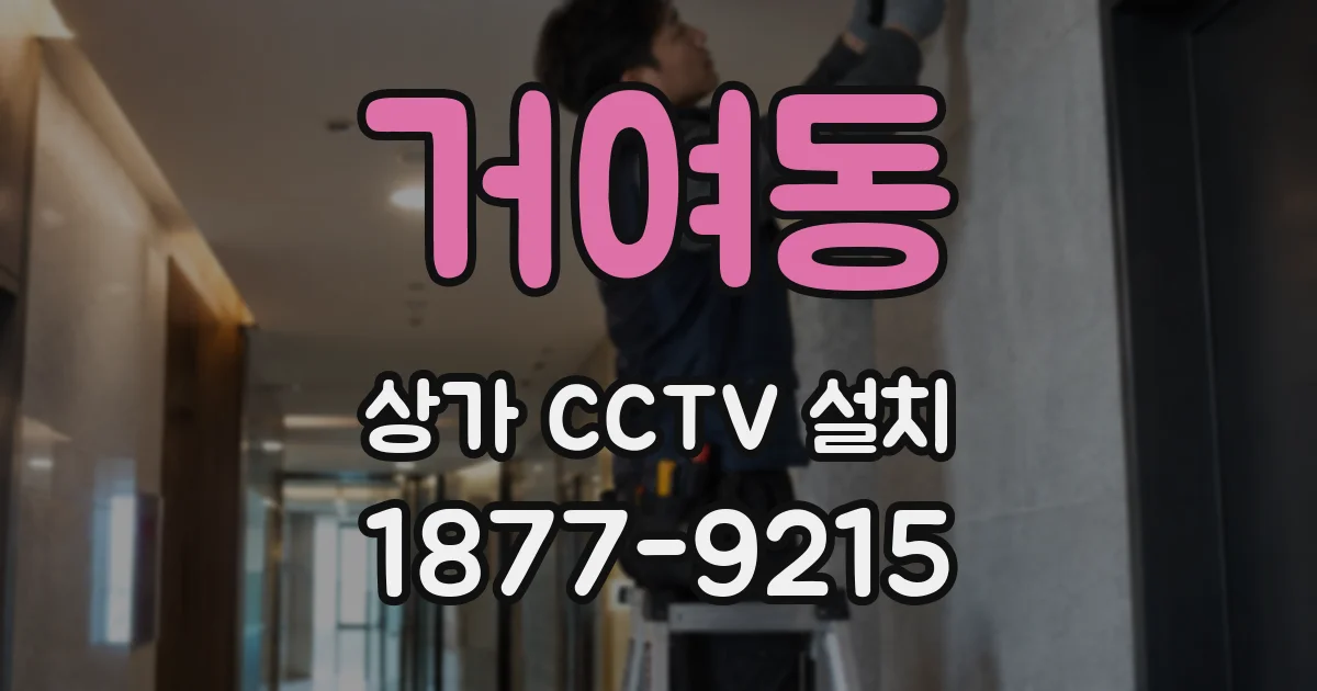 거여동 상가 CCTV 설치