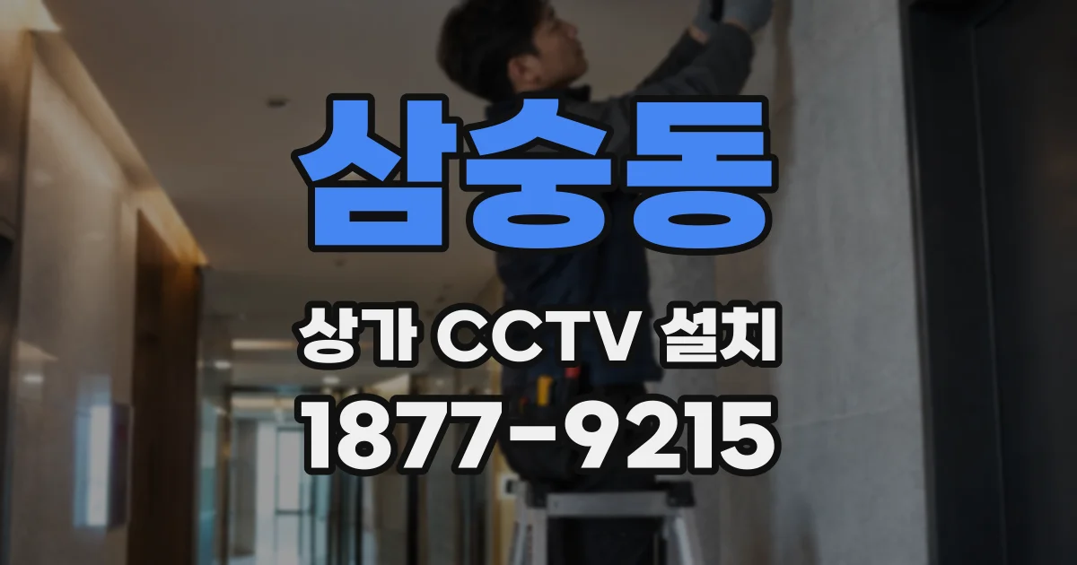 삼숭동 상가 CCTV 설치