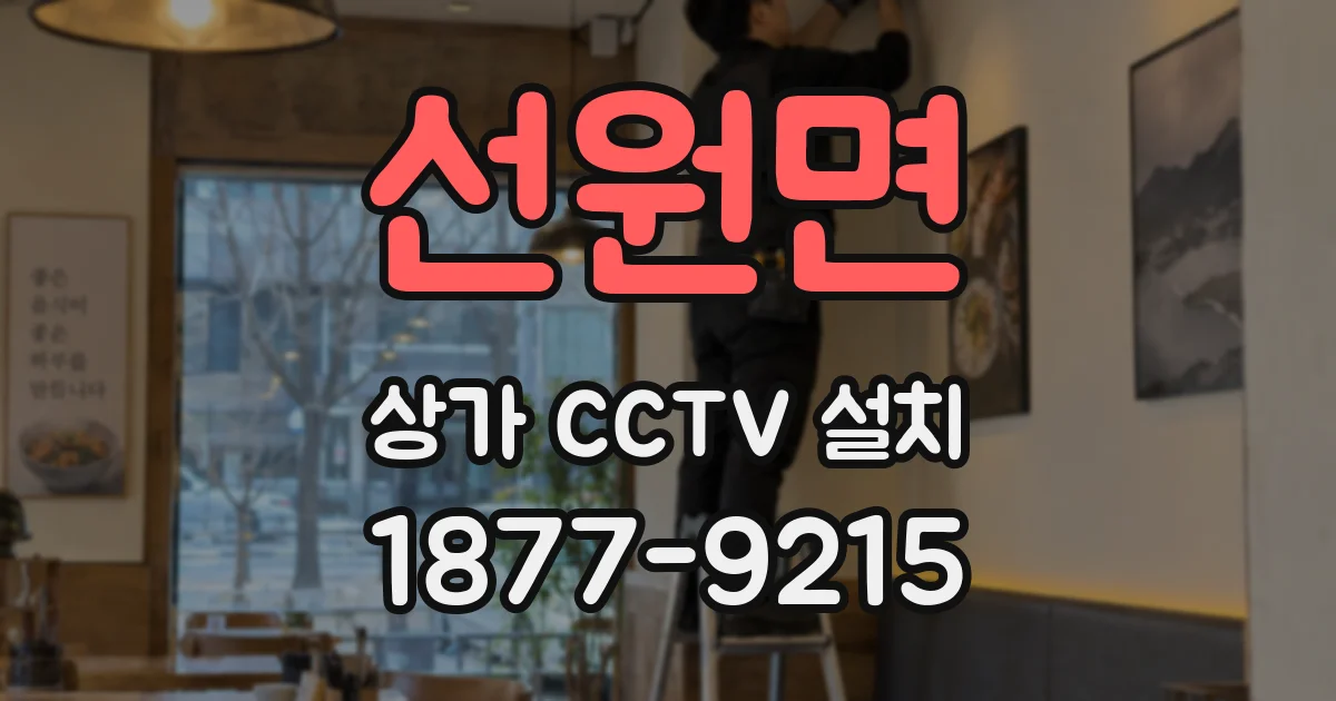 선원면 상가 CCTV 설치