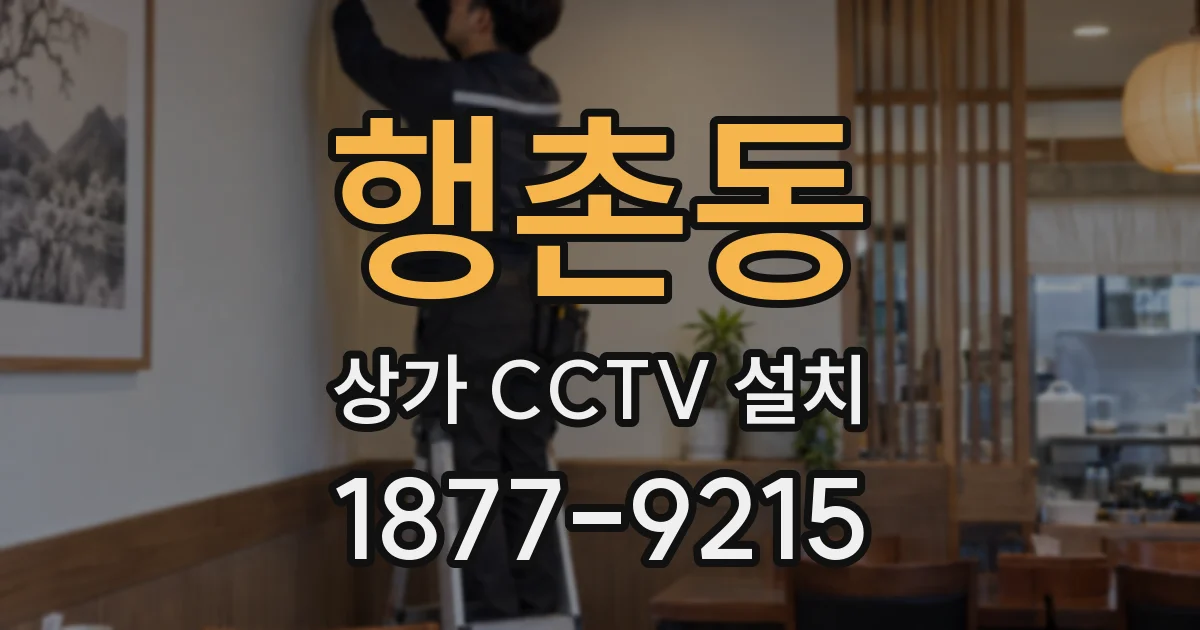 행촌동 상가 CCTV 설치