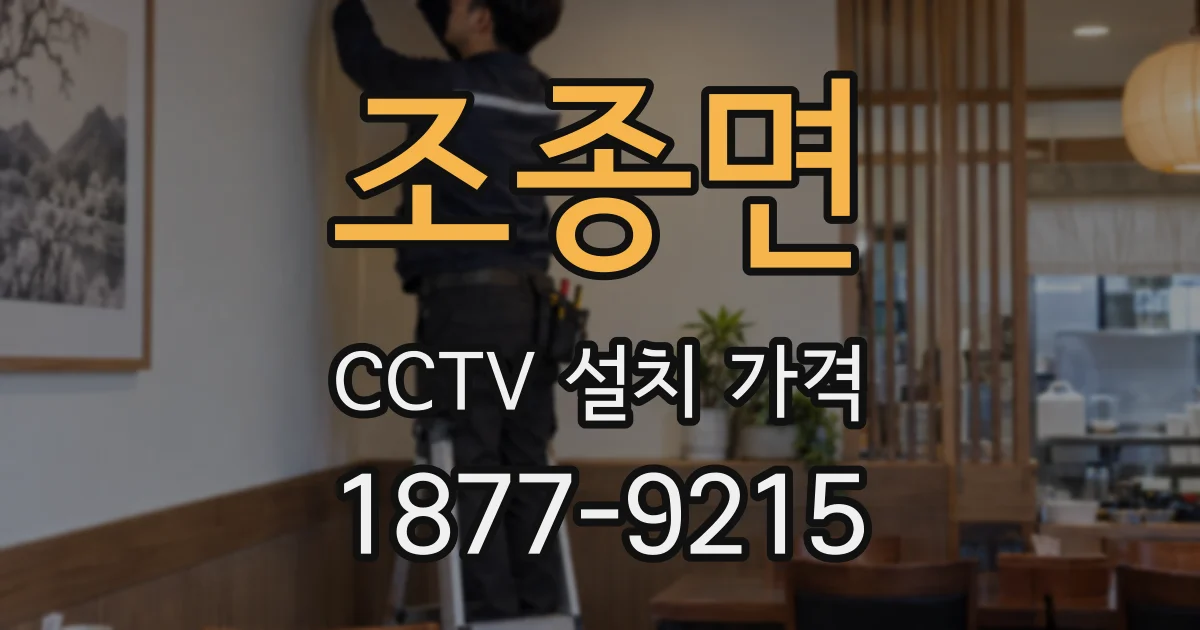 조종면 CCTV 설치 가격