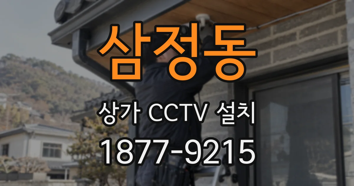 삼정동 상가 CCTV 설치